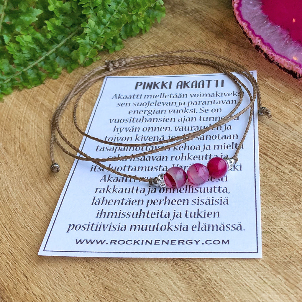 Choker Kaulakoru - Pinkki Akaatti