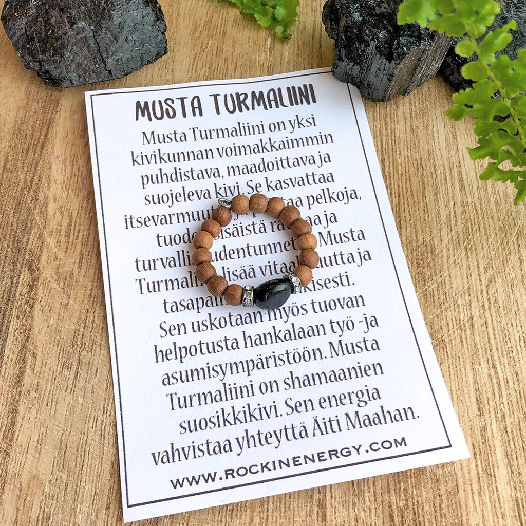 Sormus - Musta Turmaliini x Santelipuu