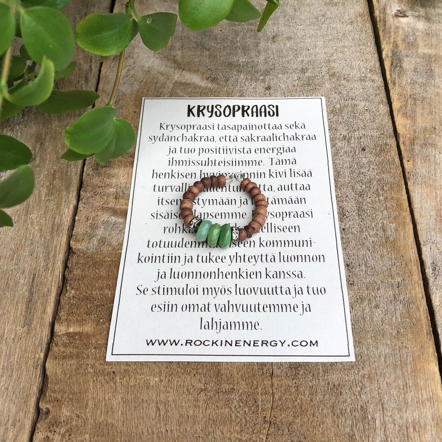 Sormus - Krysopraasi x Kookospuu