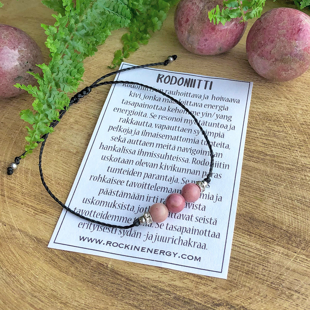 Säädettävä Rannekoru - Rodoniitti
