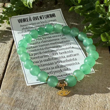 vihreä kivirannekoru kultaisella kolmas silmä helalla