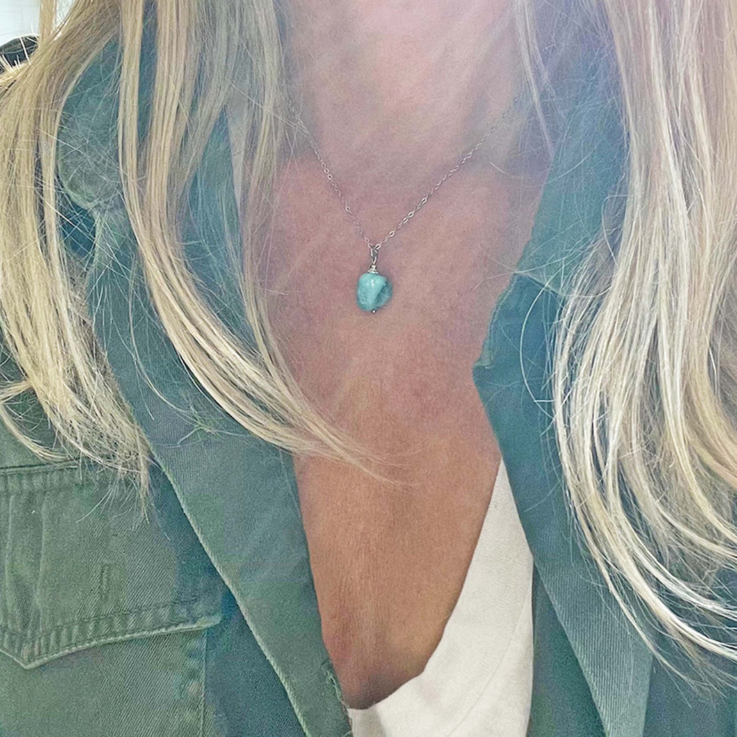 Kristalliriipus - Larimar, freeform