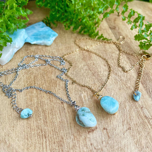 Kristalliriipus - Larimar, freeform