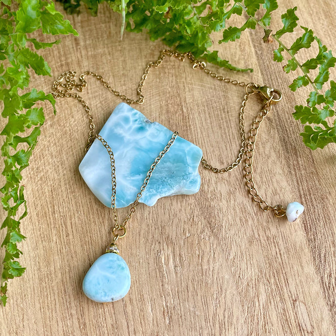 Kristalliriipus - Larimar, freeform