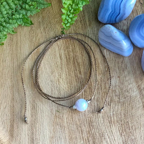 Choker Kaulakoru - Sininen Pitsiakaatti